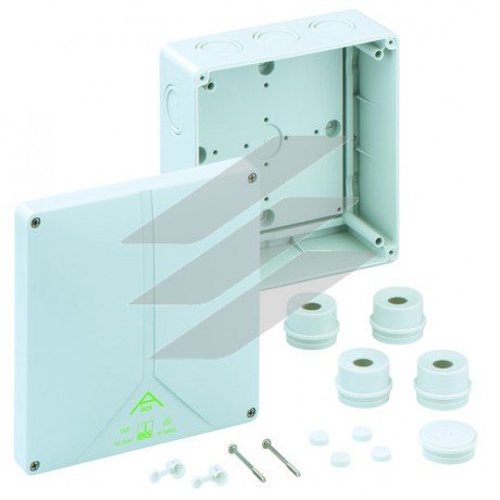 Розподільча коробка Abox 160-L (180х180х91), порожня, полістирол, введеня-12 місць (2-М20, 3-М25/М32, 5-М32/М40, 2-М25/М32 на днищі), IP65, Spelsberg